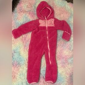 Cozy Pink Kids Fleece zip One Piece